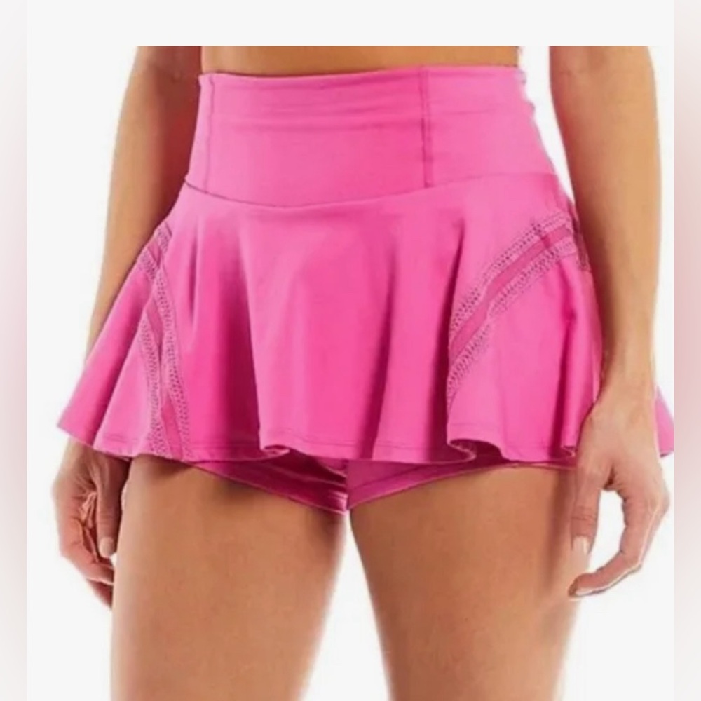 free people movement pleats and thank you skort / skirt in hot pink